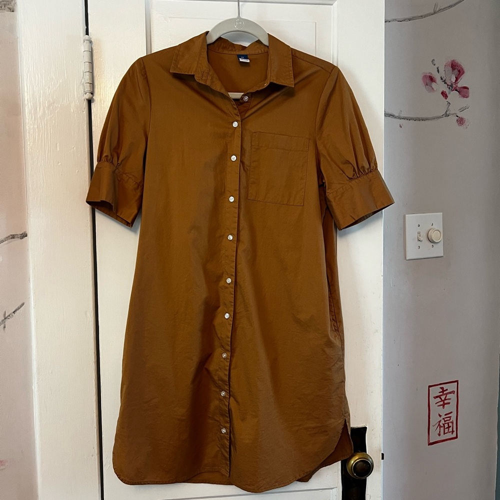 Old Navy Brown Casual Button Down Shirt Dress